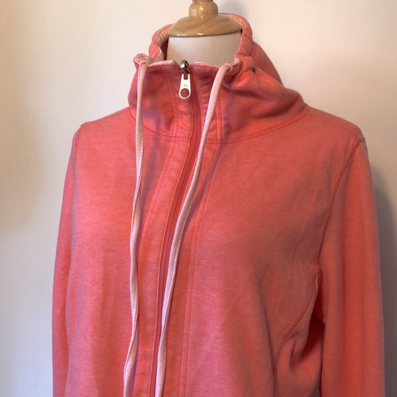 TOMMY BAHAMA Coral Pink Reversible Funnel Neck Zip Sweatshirt Jacket Top XL - Picture 2 of 13